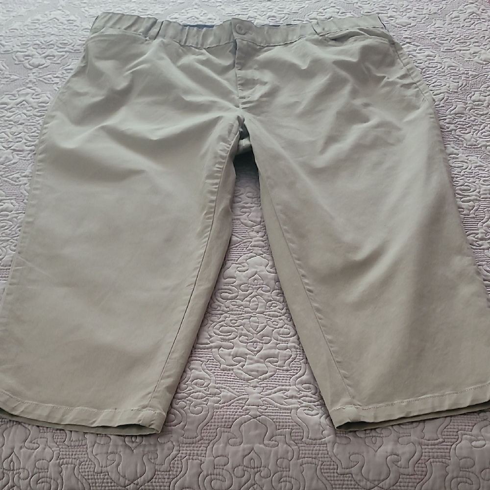 Eddie Bauer Womans Stretch Legend Crop Pants Tan Size 22W